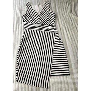 Marilyn Monroe brand dress White/Black Fitted Striped size M asymmetrical artsy